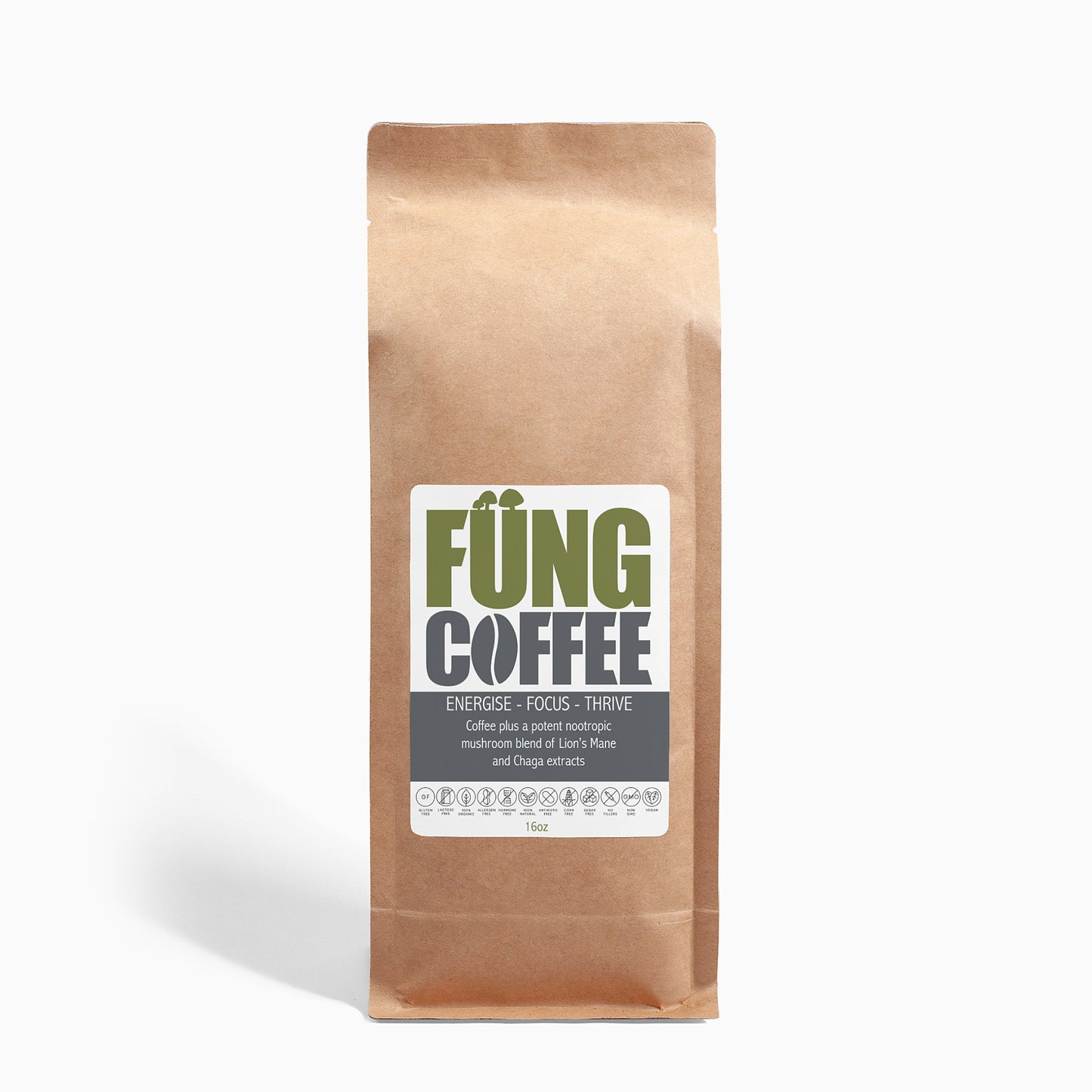 Mushroom Coffee Fusion - Lion’s Mane & Chaga 16oz